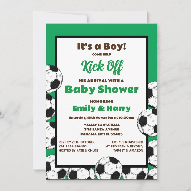Editable Soccer Invitation (Front)
