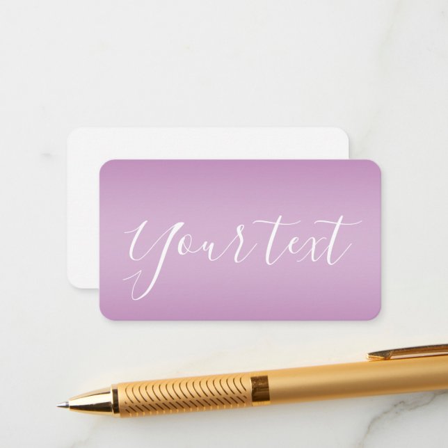 Editable Soft Mauve Ombre & White Text Script  Enclosure Card (Front/Back In Situ)
