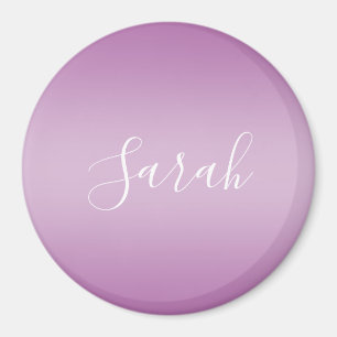 Editable Soft Mauve Ombre & White Text Script  Magnet