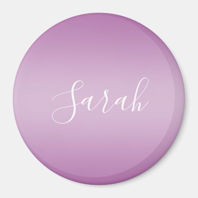 Editable Soft Mauve Ombre & White Text Script  Magnet (Front)