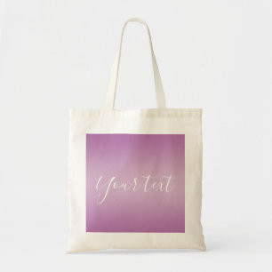 Editable Soft Mauve Ombre & White Text Script  Tote Bag