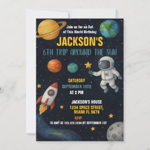 Editable Space Birthday Card