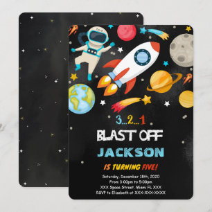 Editable Space Birthday Invitations