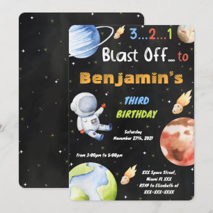 Editable Space Invitations