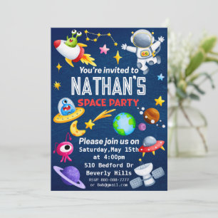 Editable Space Party Invitation