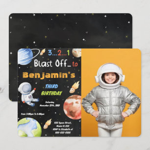 Editable Space Photo Invitations