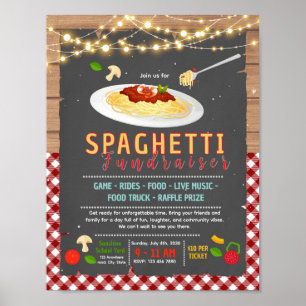 Editable spaghetti fundraiser flyer poster