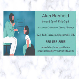 Editable Speech Therapist Pathologist Business Card