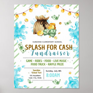 Editable splash for cash fundraiser flyer poster