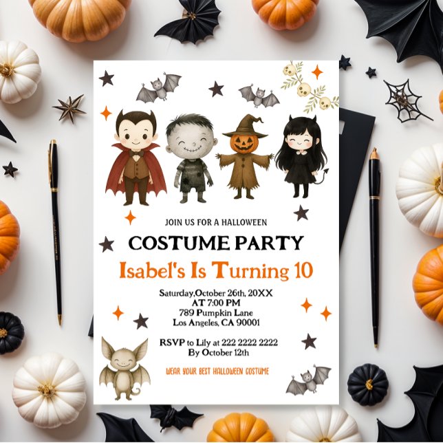Editable Spooktacular Costume Birthday Halloween  Invitation (Creator Uploaded)
