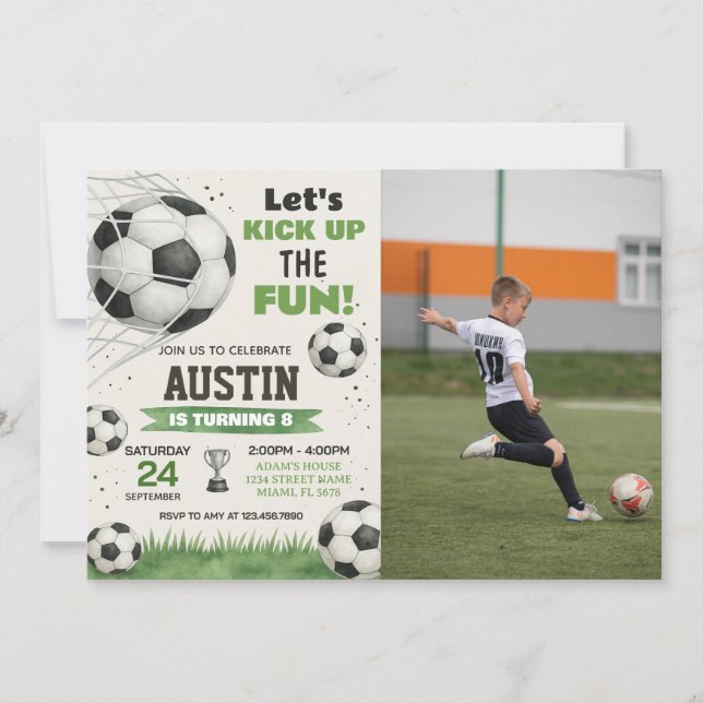 Editable Sports Party Invite for Boys & Girls (Front)