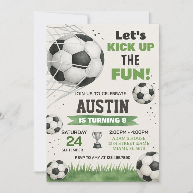 Editable Sports Party Invite for Boys & Girls (Front)