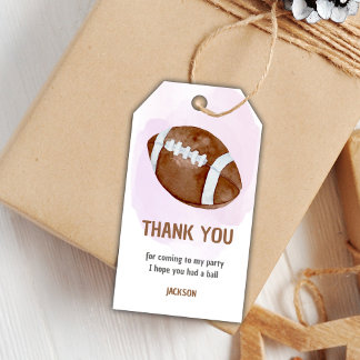 Editable Sports Party Thank You Tags for Boys with
