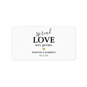 Editable Spread Love Not Germs Hand Sanitizer Label