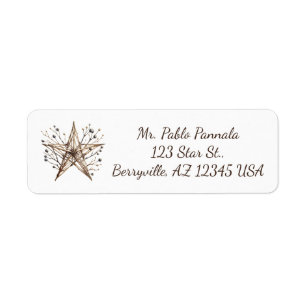 Editable Star and Berries Return Address