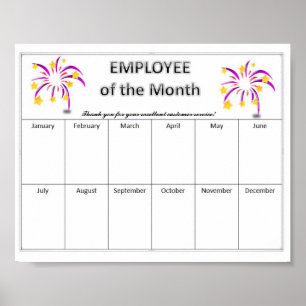 Editable Starburst Employee of the Month  Poster