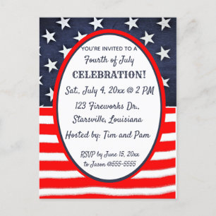 Editable Stars and Stripes 4th of July Invitation