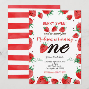 Editable Strawberry Invitation