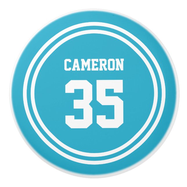 Editable Stripes and Background Colour Sporty Ceramic Knob (Front)