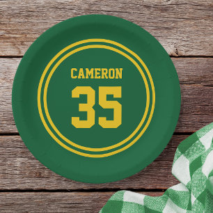 Editable Stripes and Background Colour Sporty Paper Plate