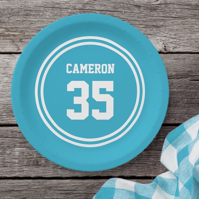 Editable Stripes and Background Colour Sporty Paper Plate (Creator Uploaded)