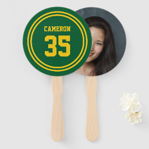 Editable Stripes and Background Colour Sporty Phot Hand Fan