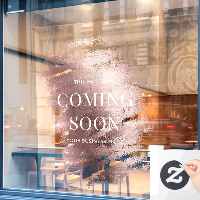 Editable Stylish Bronze Business Coming Soon  (Cafe Window)