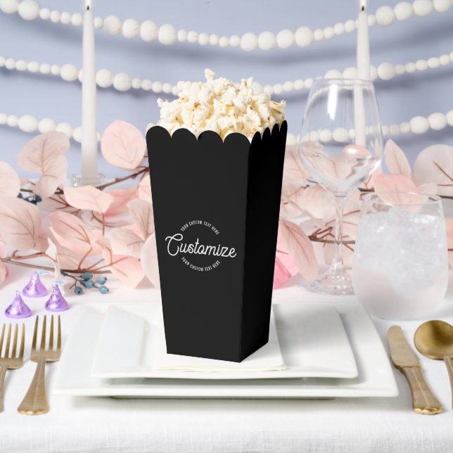 Editable Stylish Cursive & Modern Circular Text Favour Box (Wedding)