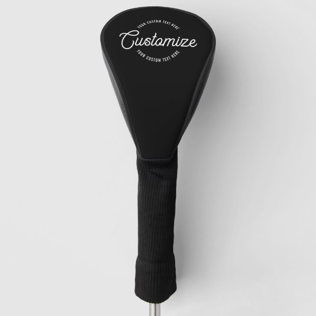 Editable Stylish Cursive & Modern Circular Text Golf Head Cover (Front)