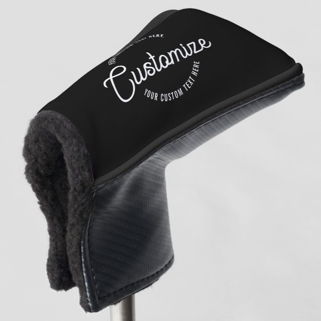 Editable Stylish Cursive & Modern Circular Text Golf Head Cover (3/4 Front)
