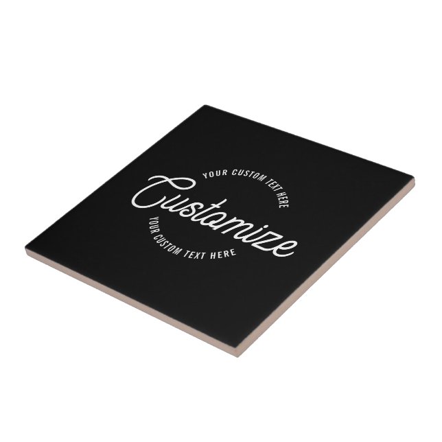 Editable Stylish Cursive & Modern Circular Text Tile (Side)