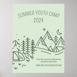 Editable Summer Fun Camp , Youth Summer Camp Poster