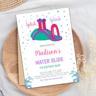 Editable Summer Splash Party Invite for Girls