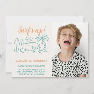Editable Surf’s Up Birthday Invite with photo