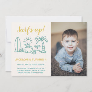 Editable Surf’s Up Birthday Party Invitation