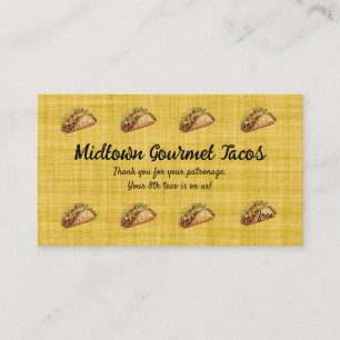 Editable Taco Shop Loyalty Rewards Card