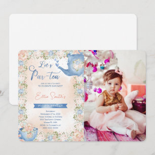Editable Tea Party Photo Invitation