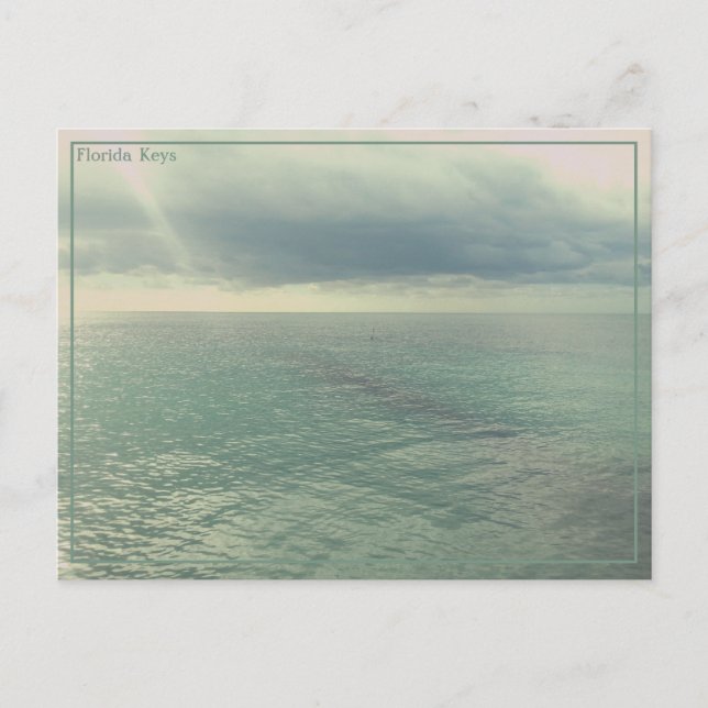 Editable Teal Ocean Vintage Photo Art Postcard (Front)
