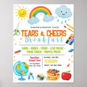 Editable tear and cheer fundraiser flyer poster