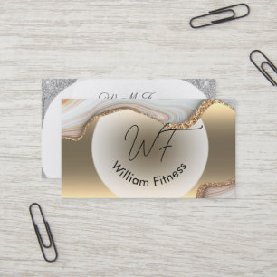 Editable Template Minimalist Elegant Glitter Drips Business Card
