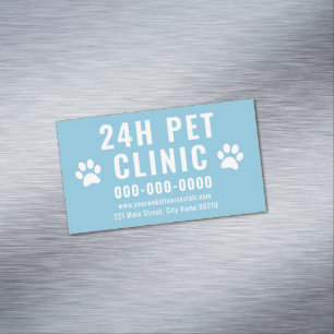 Editable Template Pet Clinic Veterinarian Business Magnetic Business Card