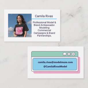 Editable Template Trendy Model Brand Ambassador Business Card