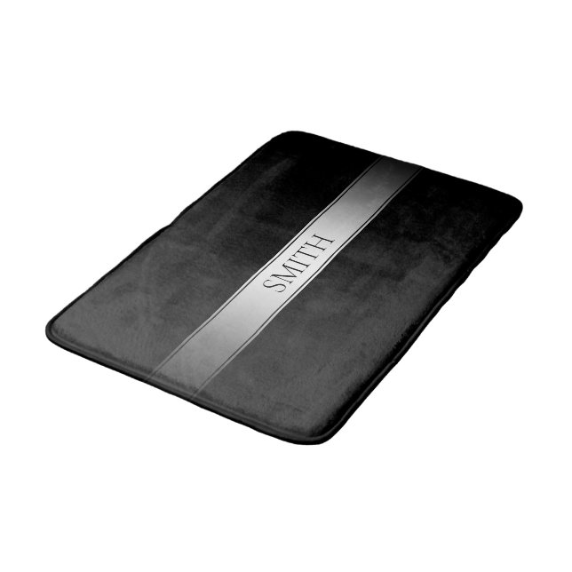 Editable Text & Colours | Gradient Stripe w/Border Bath Mat (Angled)