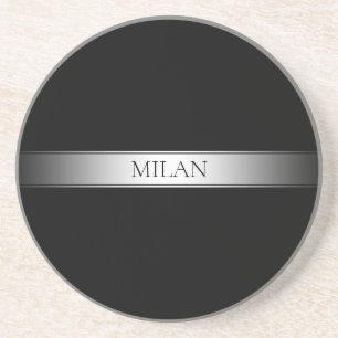 Editable Text & Colours   Gradient Stripe w/Border Coaster