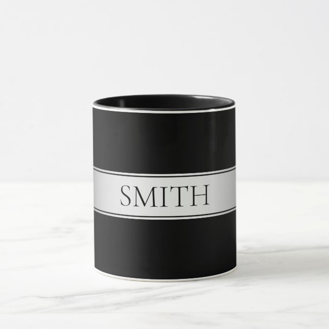 Editable Text & Colours | Gradient Stripe w/Border Mug (Center)