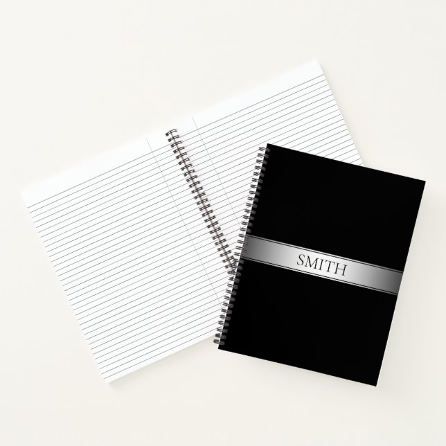 Editable Text & Colours | Gradient Stripe w/Border Notebook (Inside)