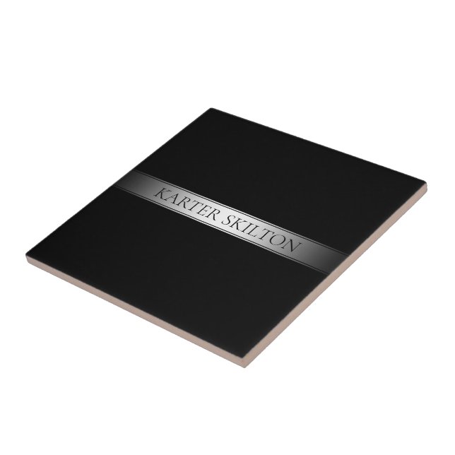 Editable Text & Colours | Gradient Stripe w/Border Tile (Side)