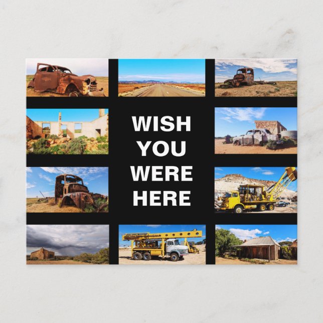 Editable text - Outback Australia multi-photo Postcard (Front)