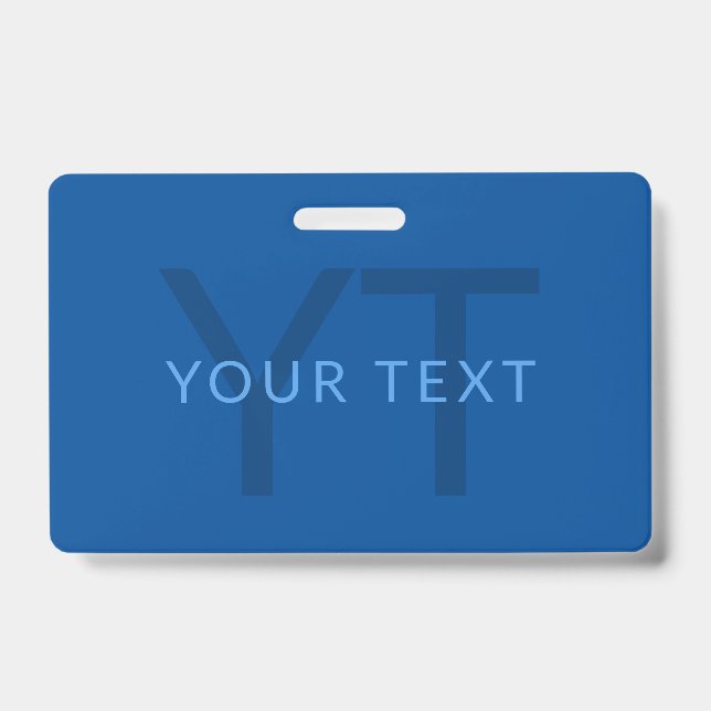 Editable Text Template for Monogrammed Name Etc. ID Badge (Front)