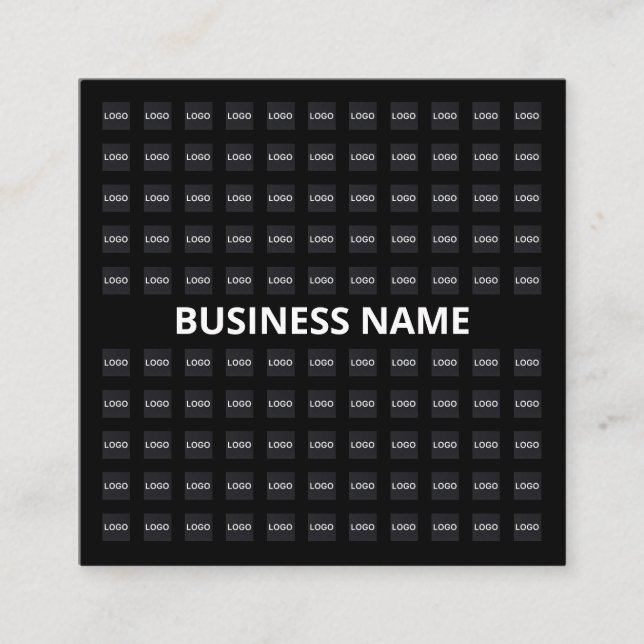 Editable Text & Uploaded Image or Logo Pattern Square Business Card (Front)